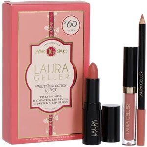 LAURA GELLER Pout Perfection Lip Kit*~ PINKY PROMISE Liner, Lipstick & Gloss NIB